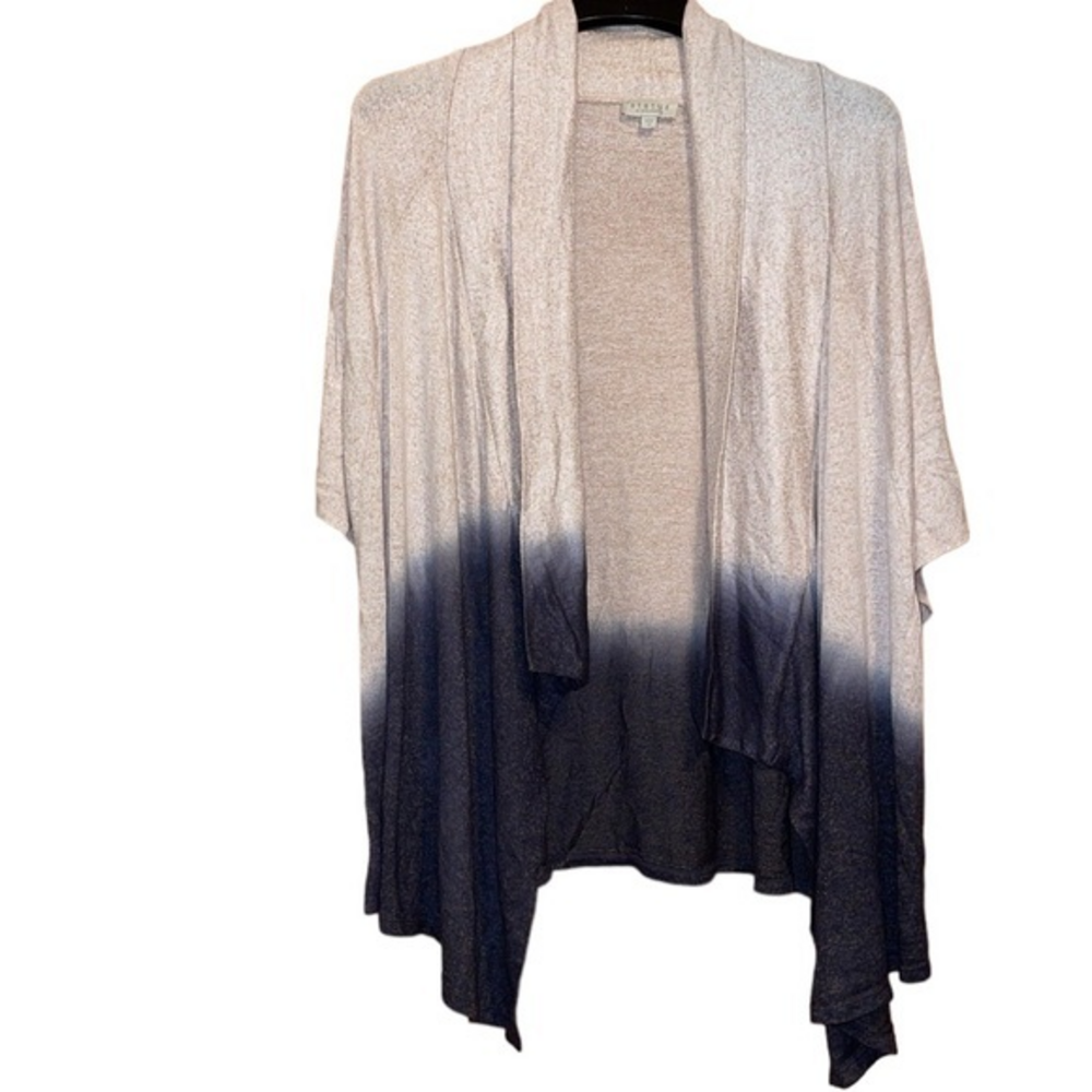 Status by Chenault‎ Cardigan Sweater Ombre Dip Dye SS Medium Wrap Lagenlook Boho